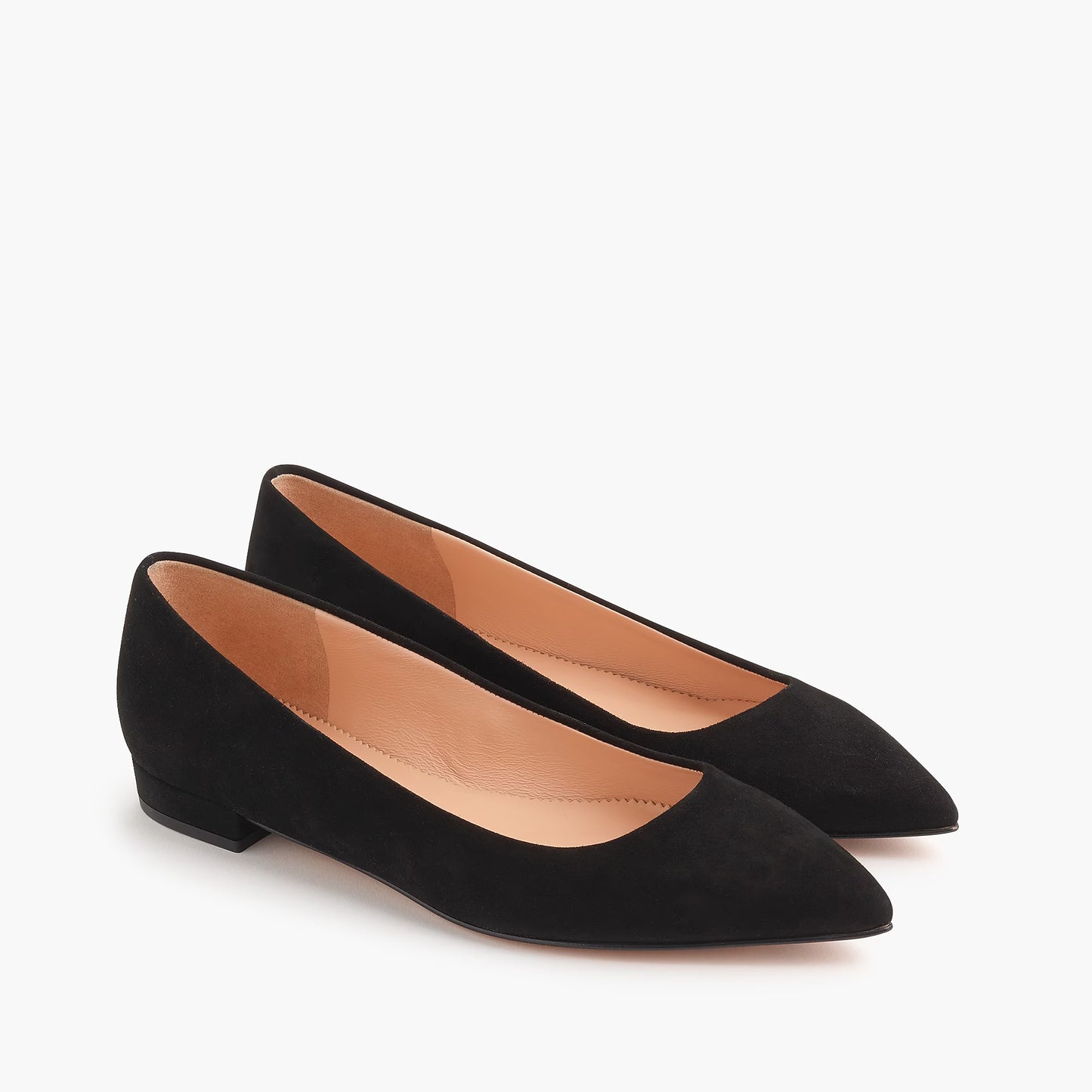 Pointed-toe flats in suede