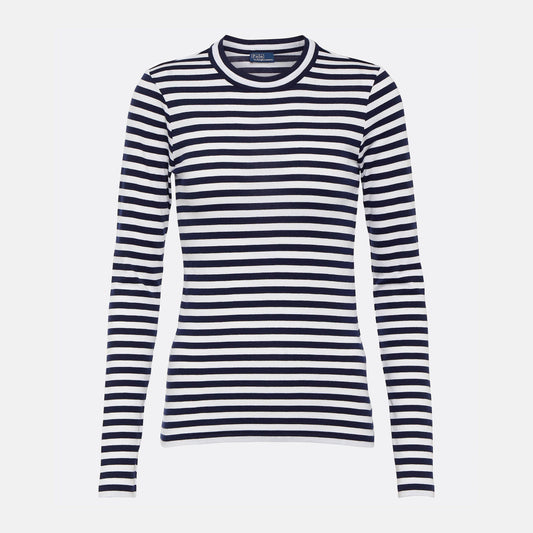 Striped ribbed long-sleeve tee