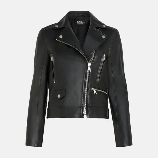 Leather biker jacket