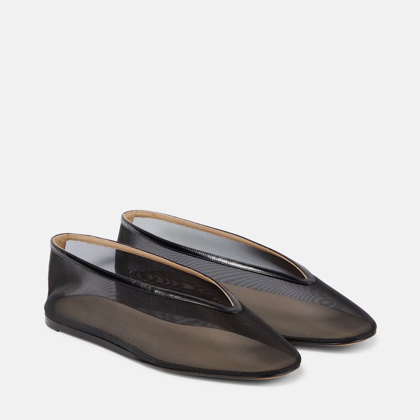 Luna Leather-Trimmed Ballet Flats