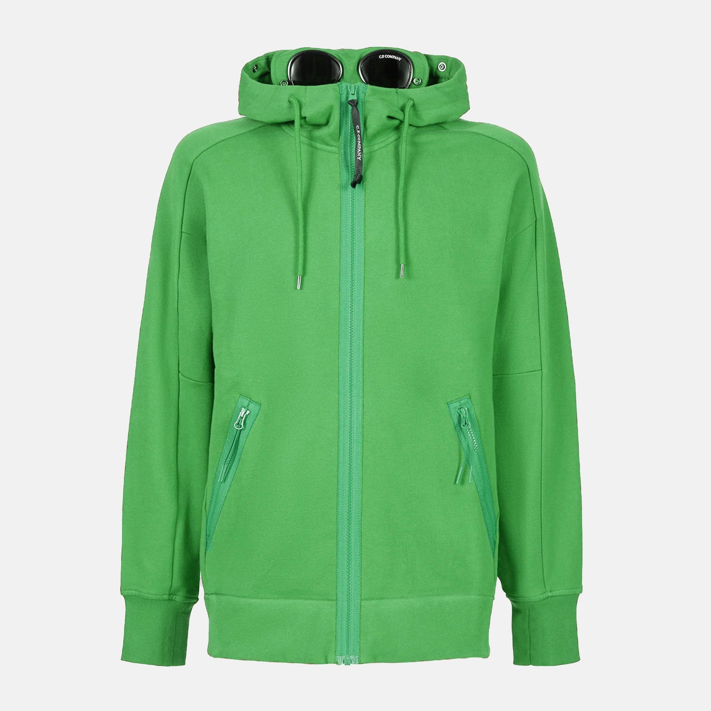 Diagonal raised fleece goggle hoodie