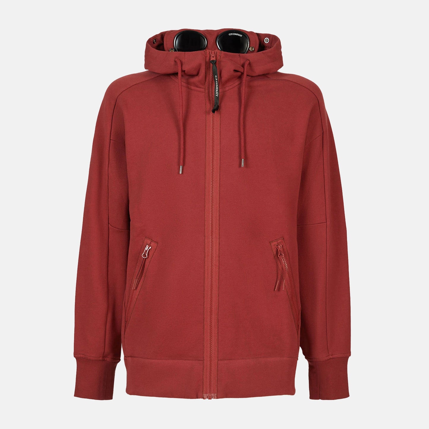 Diagonal raised fleece goggle hoodie