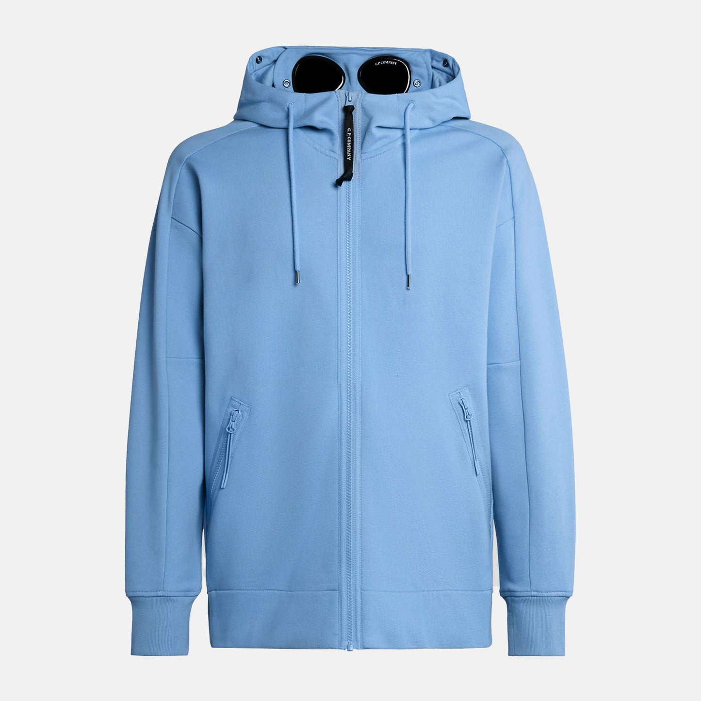 Diagonal raised fleece goggle hoodie