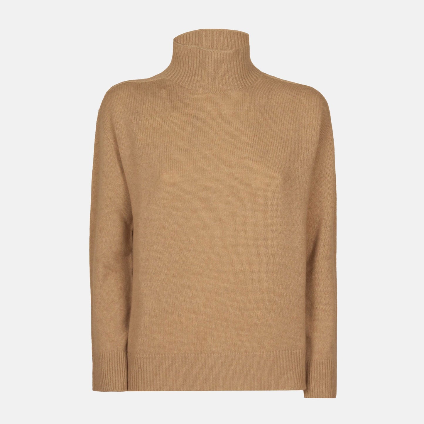 Cashmere yarn polo-neck sweater