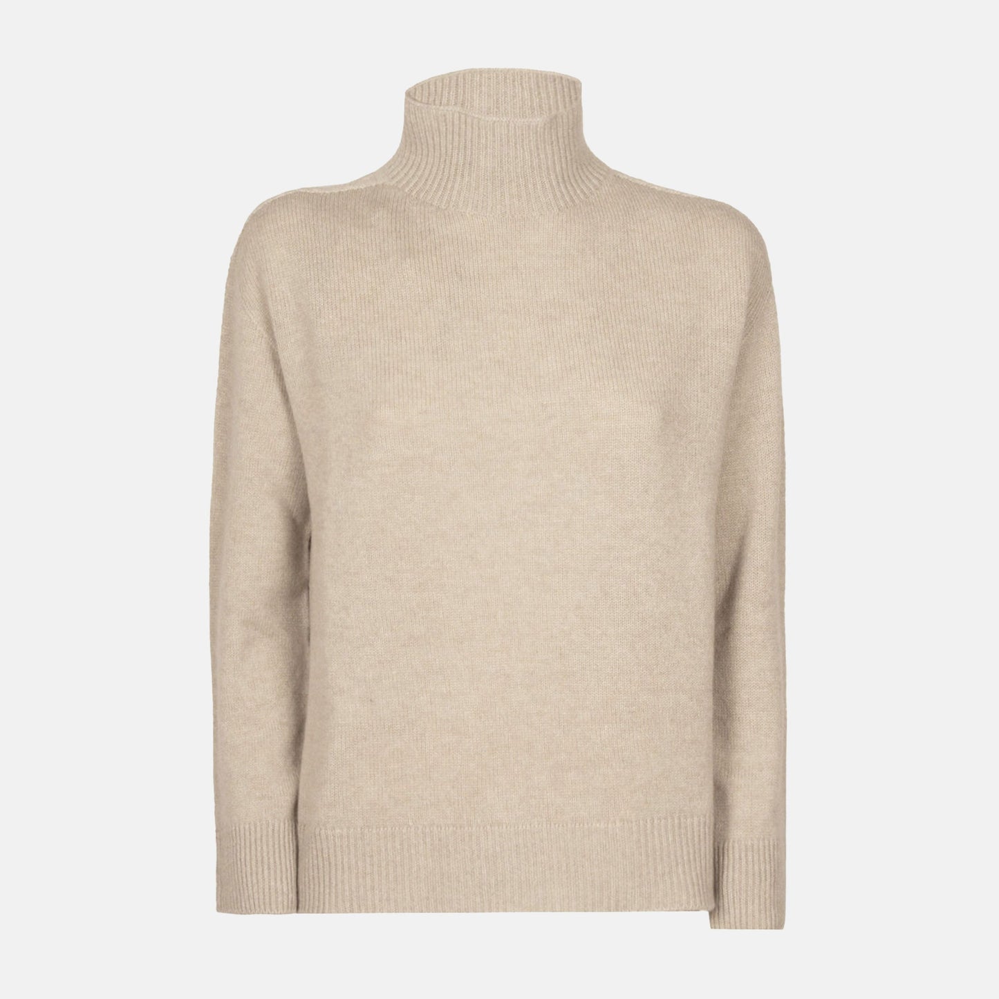 Cashmere yarn polo-neck sweater