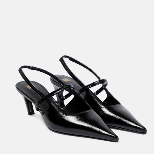 The Sharp Leather Slingback Pumps