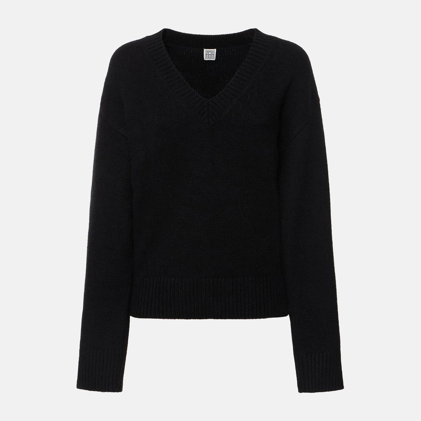 V-neck wool cashmere knit